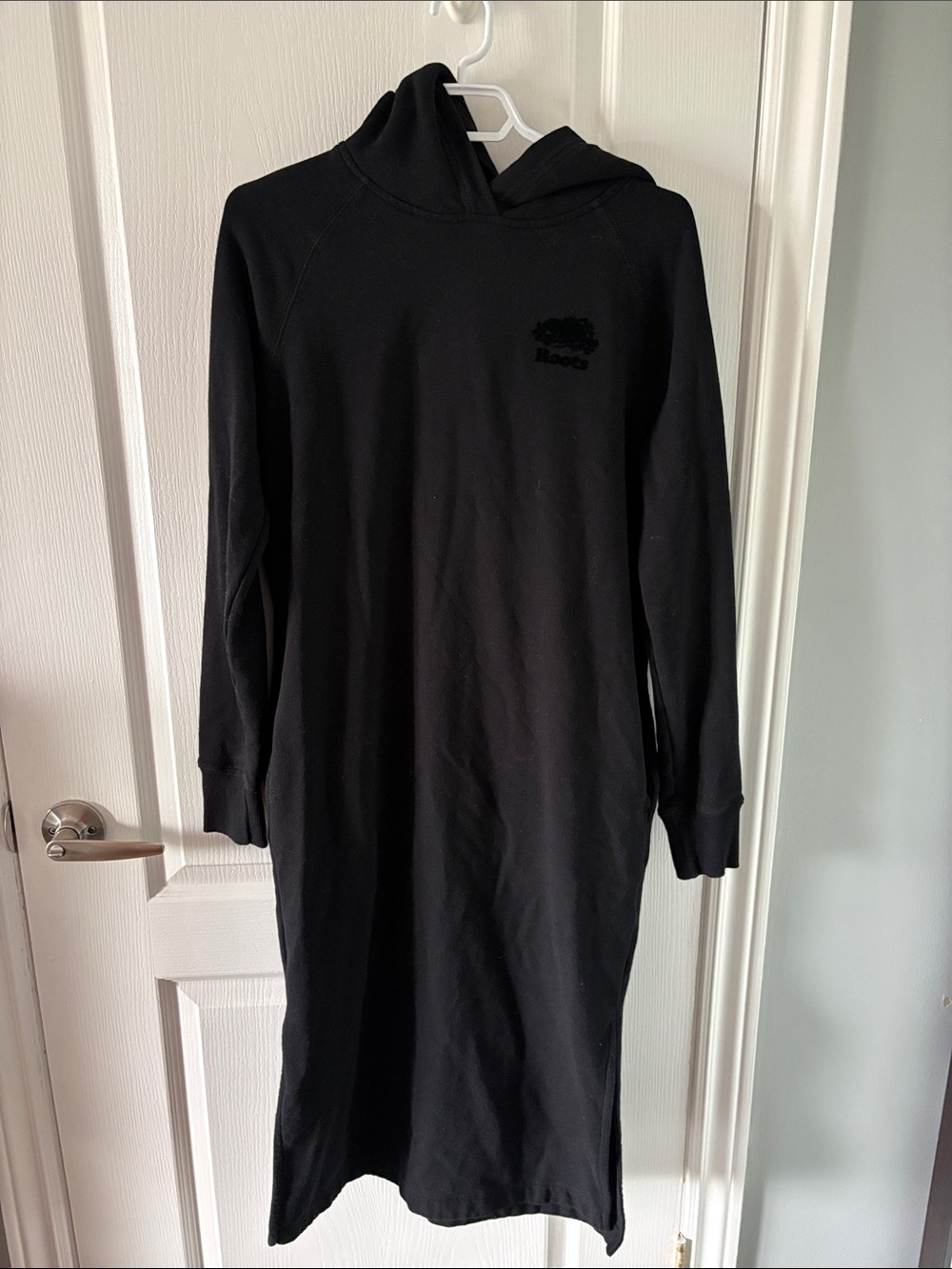 Roots Black Hoodie Dress with Subtle Logo